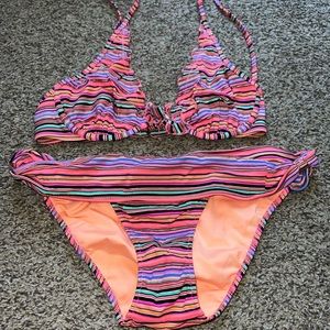 Victoria secret 2 piece multi color stripe bikini